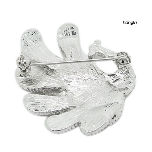 Ghim cài áo hình chim công đính kim cương giả lấp lánh sang trọng dành cho nữ