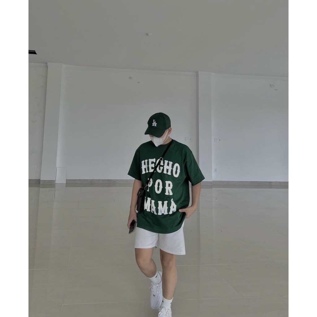 Áo Thun Hecho Mama Unisex Nam Nữ Tay Lỡ Form Rộng