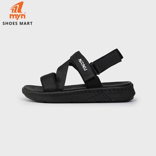 Giày sandal nam nữ - nanu 08 - all black - đế bệt