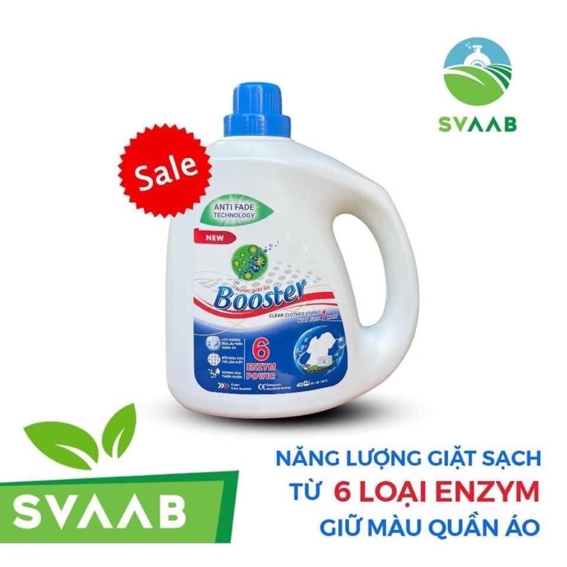 Nước giặt xả Booster 3,7L NEW 2022 can hàng xuất khẩu Nhật Bản, Châu Âu (hương hoa thiên nhiên) thương hiệu S việt SVAAB