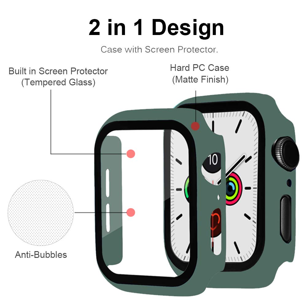 Vỏ Apple Watch Kính cường lực Serie 6 5 4 3 SE 44mm 40mm IWatch Case 4