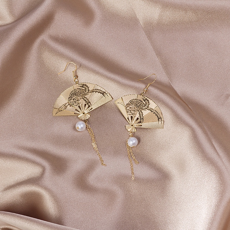 Bông Tai S925 Dáng Dài Đính Ngọc Trai Phong Cách Trung Hoa Cổ Điển