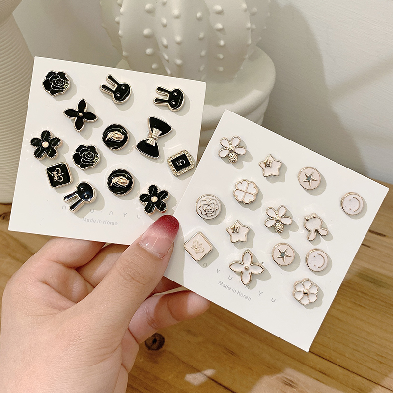 Set 10 khuy măng sét phong cách Hàn Quốc dùng để trang trí áo quần