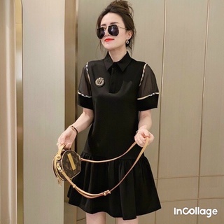 Hàng nhập - ĐẦM THUN LOGO VIỀN BBR CAO CẤP TẶNG KÈM HOA TAI THỜI TRANG