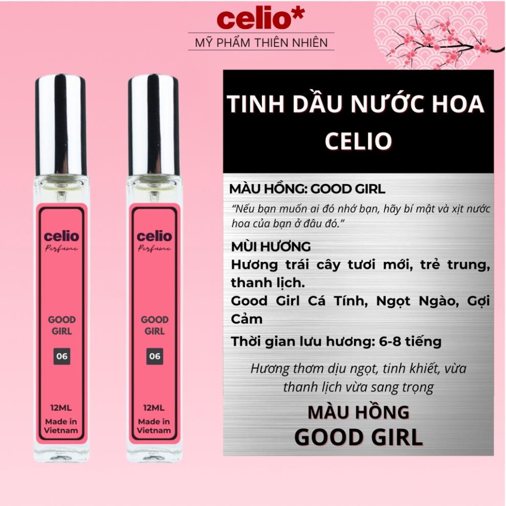 Tinh Dầu Nước Hoa Nữ Body Mist Dạng Xịt CELIO 12ml The Good Girl Phóng Khoáng Ngọt Ngào Cuốn Hút Chai Tiện Lợi Nhỏ Gọn