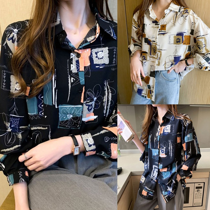 Áo Thun Tay Dài In Họa Tiết Độc Đáo Thời Trang Dễ Phối Đồ Cho Nữ