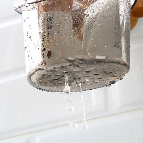 Ly cốc nhựa hình gấu dán tường nhà tắm dễ thương để bàn chải siêu dính có lỗ thoát nước bằng nhựa cao cấp