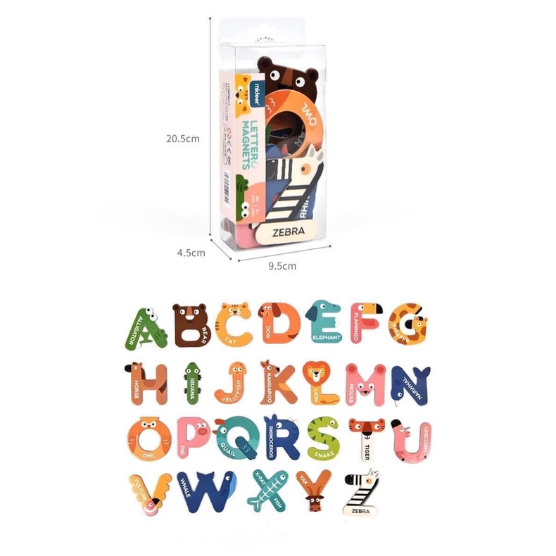 Bộ chữ cái và Bộ chữ số nam châm Mideer Letter Magnets Number Magnets