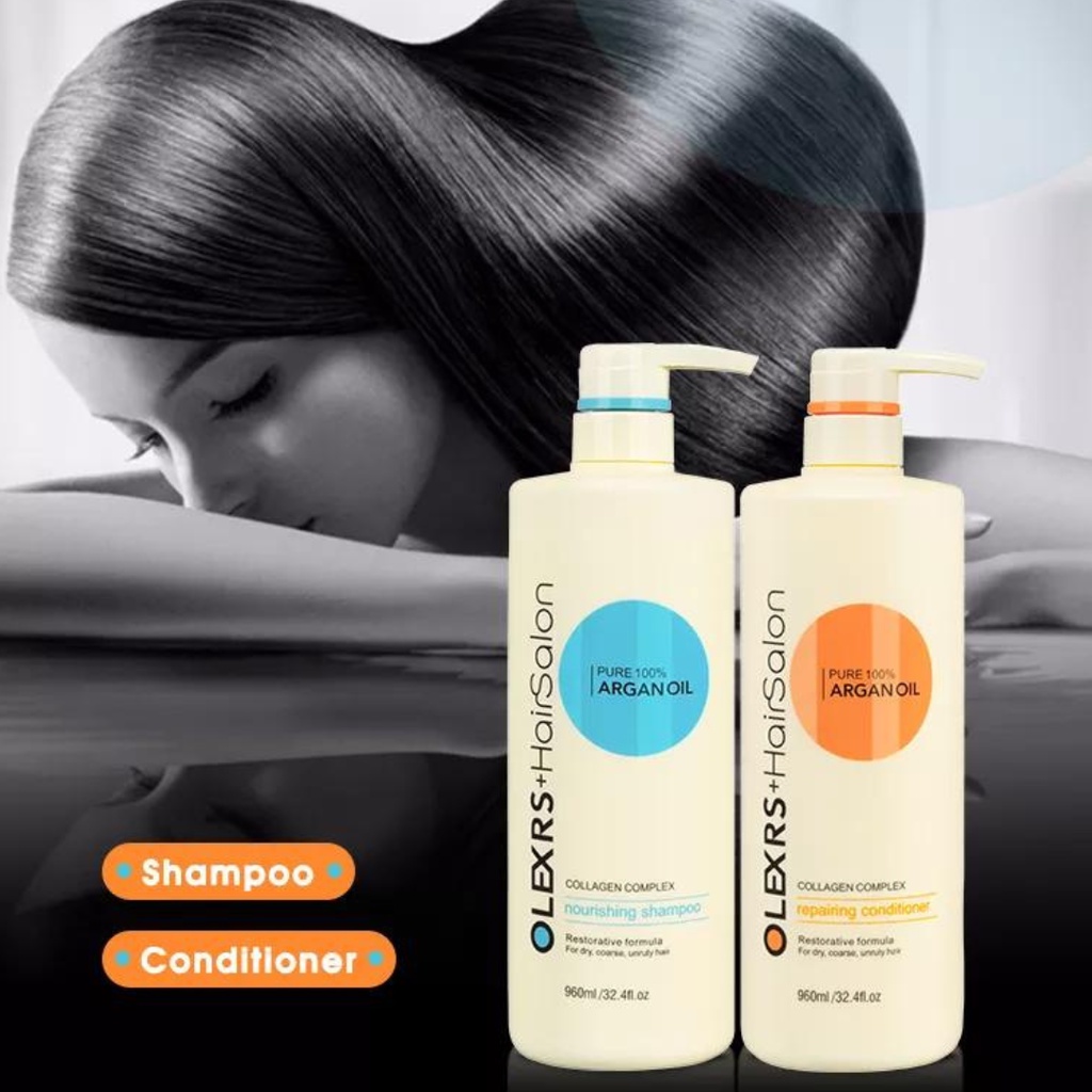 [Chính hãng] Cặp dầu gội xả Olexrs Argan Oil Collagen Hair Salon phục hồi tóc hư tổn và giảm gãy rụng