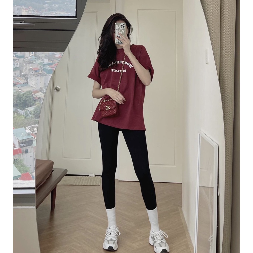 Quần legging nữ đen cạp cao gen bụng cạp cao tôn dáng chất dày full túi giấy Gu