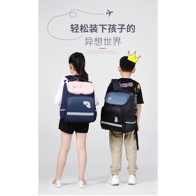 Ba lô đi học trẻ em - Ba lô CHỐNG GÙ học sinh cấp 1 siêu nhẹ chống nước cao cấp phong cách mới