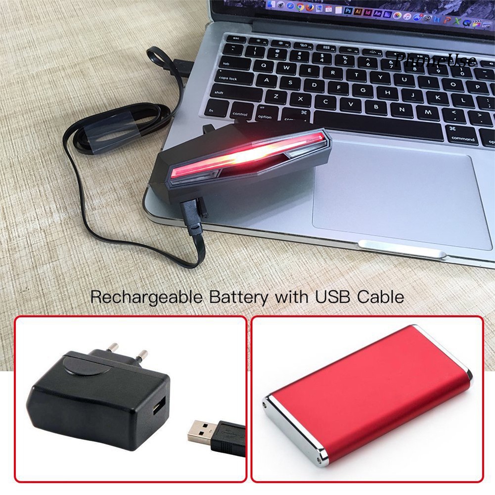 Đèn xi nhan gắn yên xe đạp không dây thông minh điều khiển từ xa sạc lại bằng cáp usb
