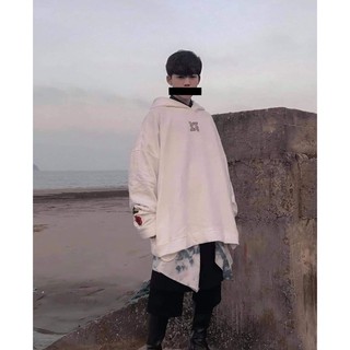 ÁO HOODIE ROSE - ÁO NỈ LÌ IN HOA HỒNG UNISEX TRẮNG ĐEN