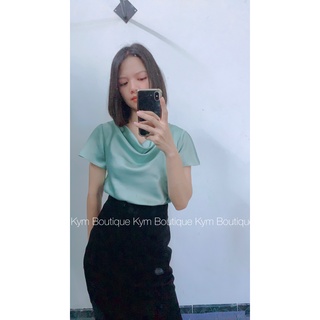 [Có size lớn] Áo lụa sơ mi áo kiểu cổ đổ nữ size lớn KYMCOCO SM03