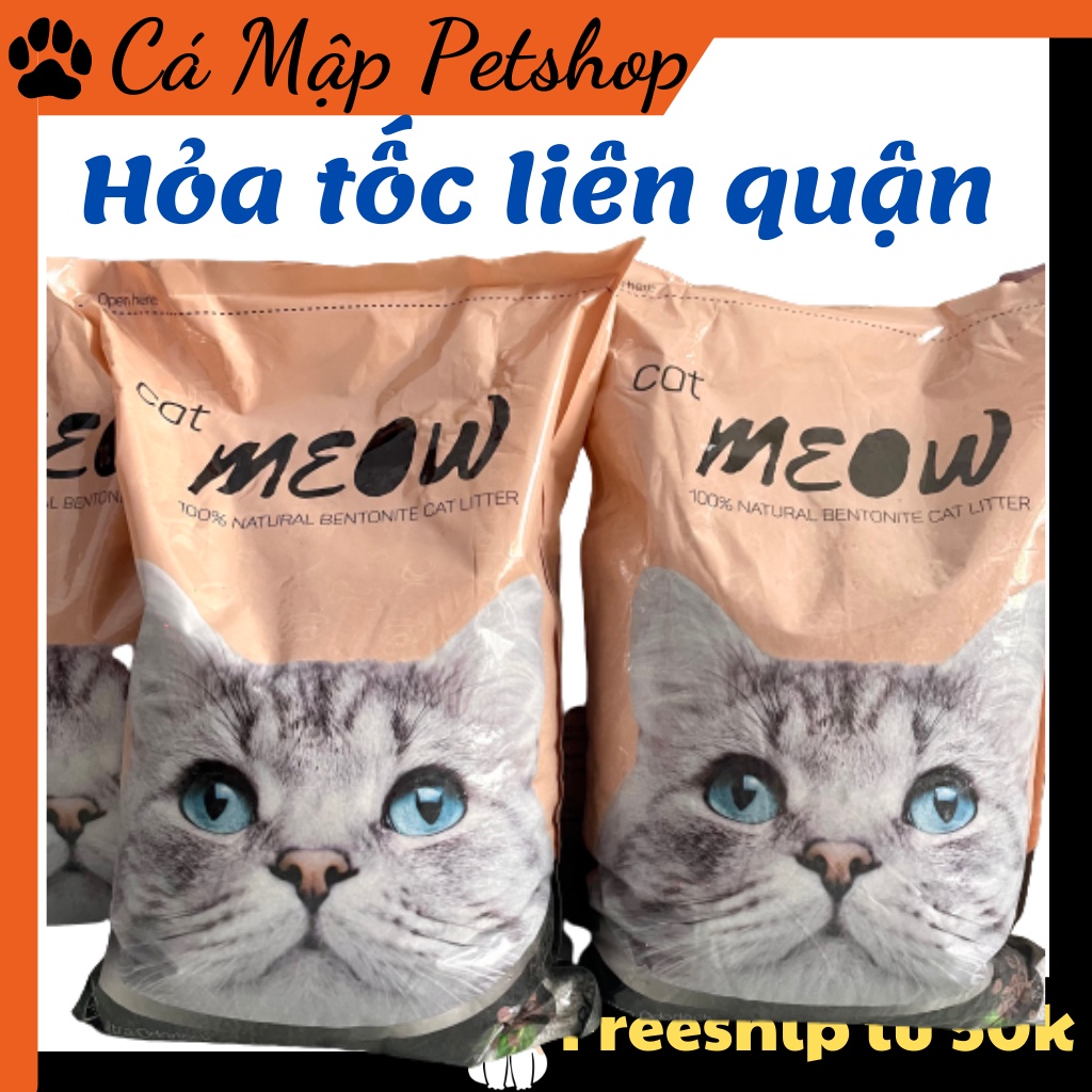 [1 tải 6 túi] Cát vệ sinh cho mèo MeowCat, Cát vệ sinh cho mèo khử mùi, thấm hút túi 8l