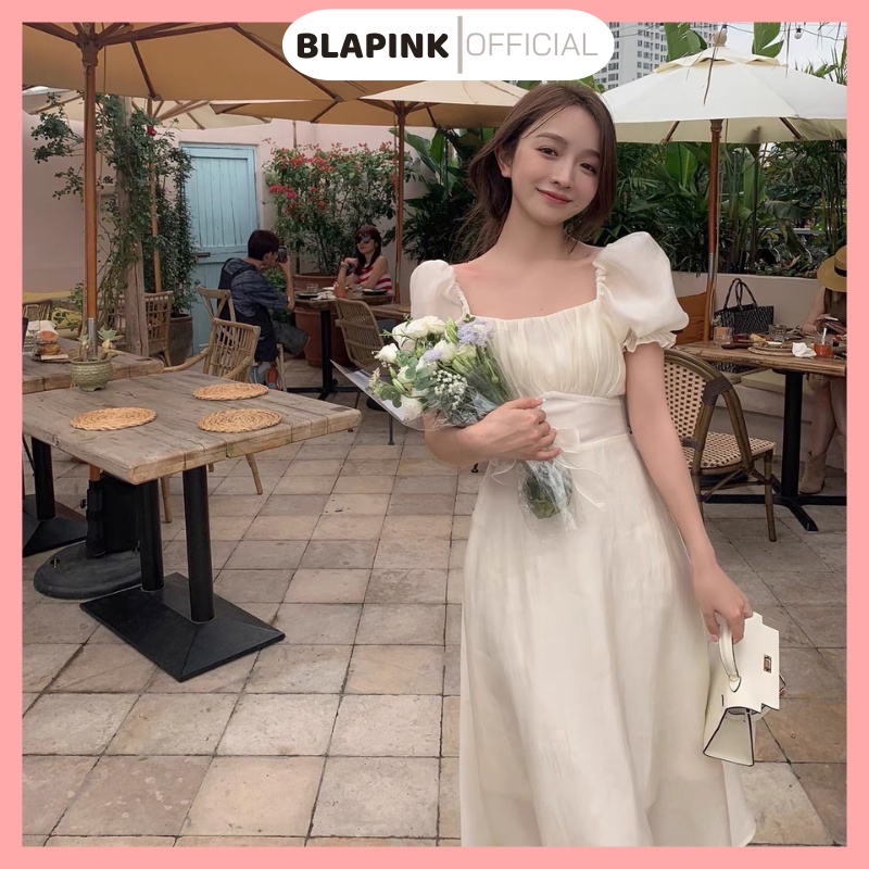 Đầm Midi Xếp Li Nhún Ngực Váy Tơ Trắng Dáng Dài Tiểu Thư Chụp Kỉ Yếu T227