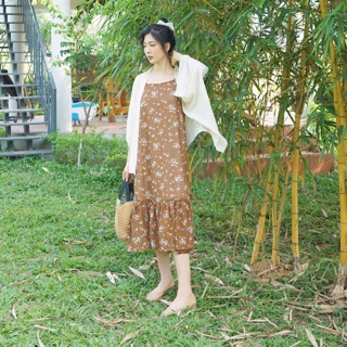 Váy 2 dây đuôi cá họa tiết hoa