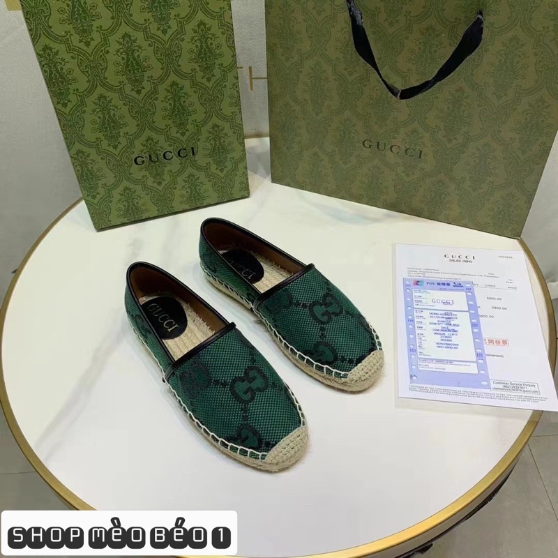 Giày slip on gc hoạ tiết đế cói fullbox