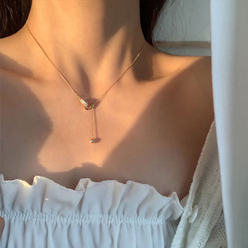 Dây Chuyền Thép Titan Mặt Nhẫn Đôi Thời Trang Hàn Quốc
