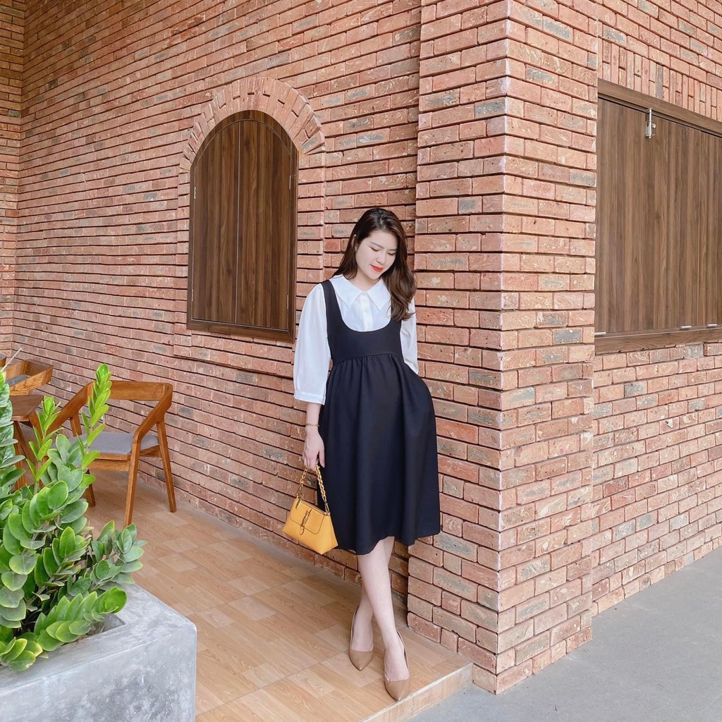 Váy yếm baby thắt dây tiện lợi ⚡ ẢNH THẬT⚡mix sơ mi họa tiết xinh xắn Hotmom