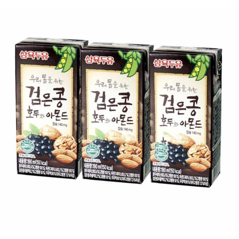 Lốc 3 Sữa Đậu Đen Óc Chó Hạnh Nhân Hàn Quốc 190ML
