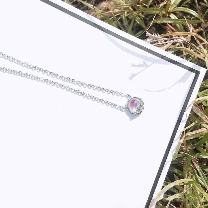 Dây chuyền mặt đá pha lê tròn phối sừng hươu thời trang ATJ2103P - ANTA Jewelry