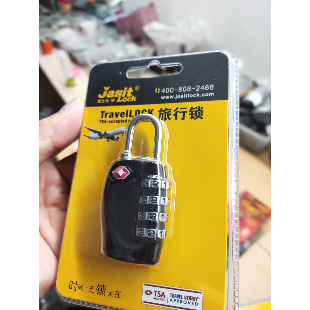 Ổ khóa số vali 4 số tiêu chuẩn TSA dành cho vali du lịch hoặc khóa tủ đồ nhỏ gọn tiện dụng TSA330