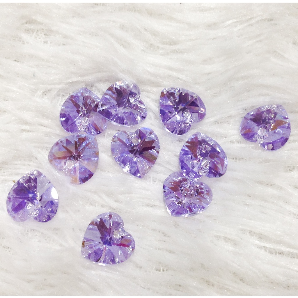 Hạt đá pha lê hình trái tim nhiều màu cao cấp siêu đẹp lấp lánh dùng làm vòng tay sang trọng