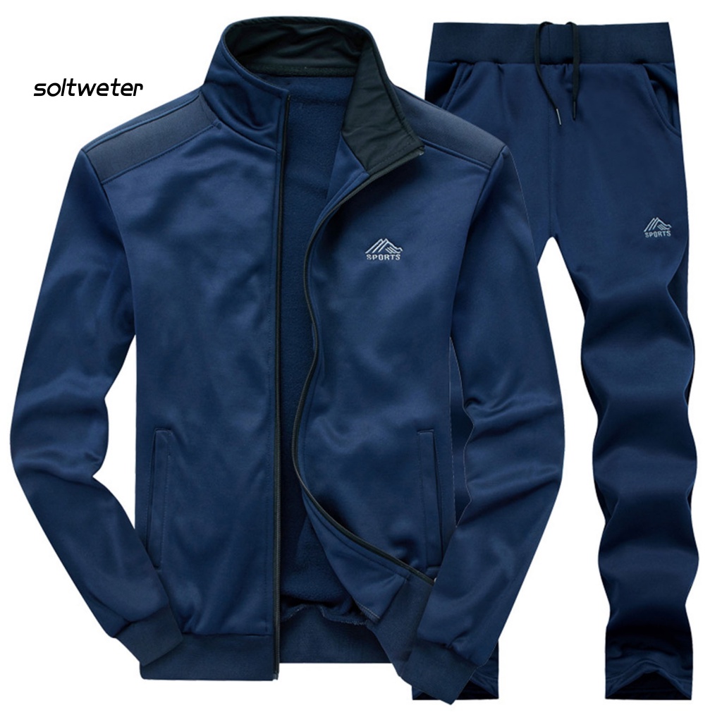 Bộ Đồ Thể Thao Áo Khoác Cổ Tay Gân Lưng Thun Phối Túi Thoáng Khí Phong Cách Đường Phố