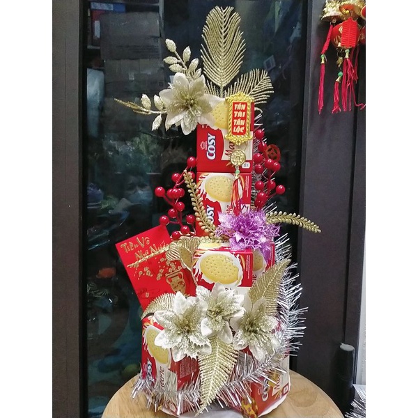 Set phụ kiện làm tháp bánh, tháp nước ngọt dâng lễ Tết (không có bánh, không đế)