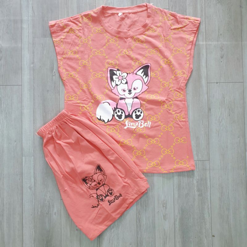 {22-35kg} Bộ sát nách bé gái chất cotton size đại M060