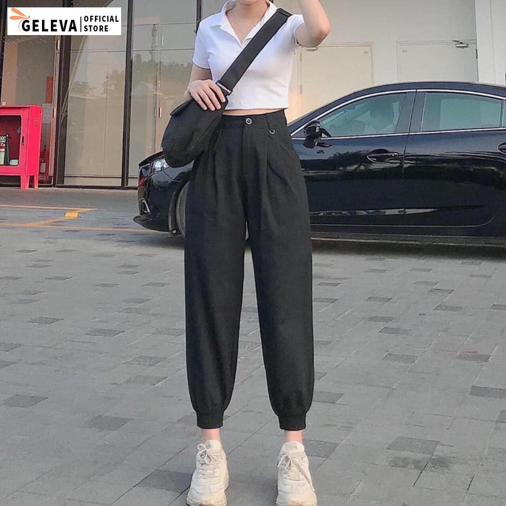 Áo croptop nữ tay ngắn có cổ kiểu polo crt sơ mi thun đẹp, Áo phông crop top nữ nhiều màu trắng đen ghi Geleva GE761