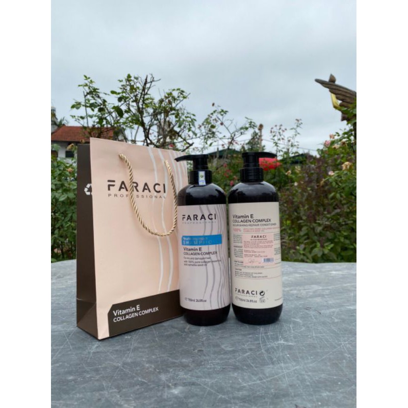 .Dầu gội xả cặp faraci hương thơm nước hoa mềm mượt 750ml chống rụng tóc