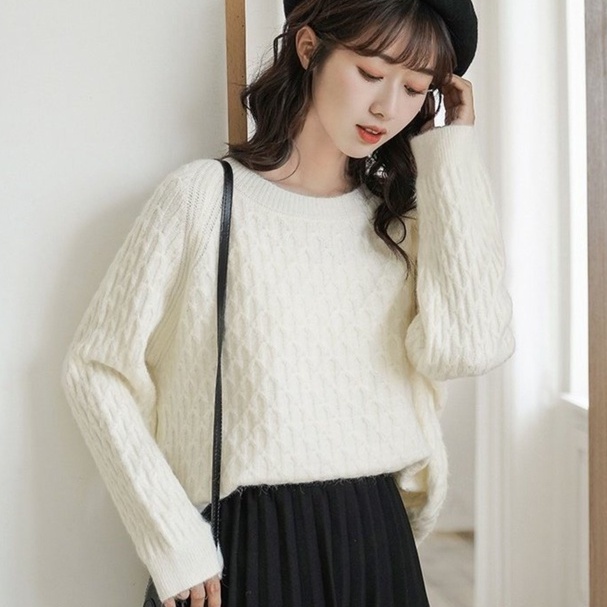 Áo len ZHELIHANGFEI dài tay dáng rộng phong cách học đường thời trang dành cho nữ