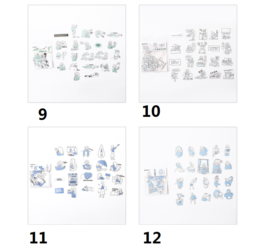 Set 40 Sticker Dán Trang Trí Dễ Thương