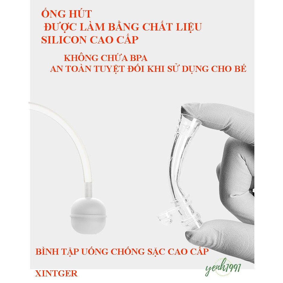 ( TẶNG CỌ BÌNH ) Bình tập uống chống sặc Tritan cao cấp cho bé 240ml