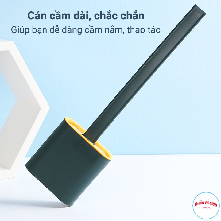 Cọ Vệ Sinh Bồn Cầu Bằng Silicon Tiện Dụng Kèm Hộp Đựng – Tặng Kèm 2 Miếng Dán 00990