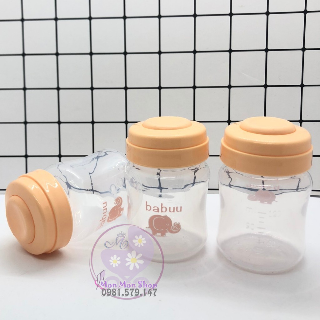 Bộ trữ sữa 3 bình cổ rộng Babuu Baby Nhật Bản 150ml (có tách lẻ)