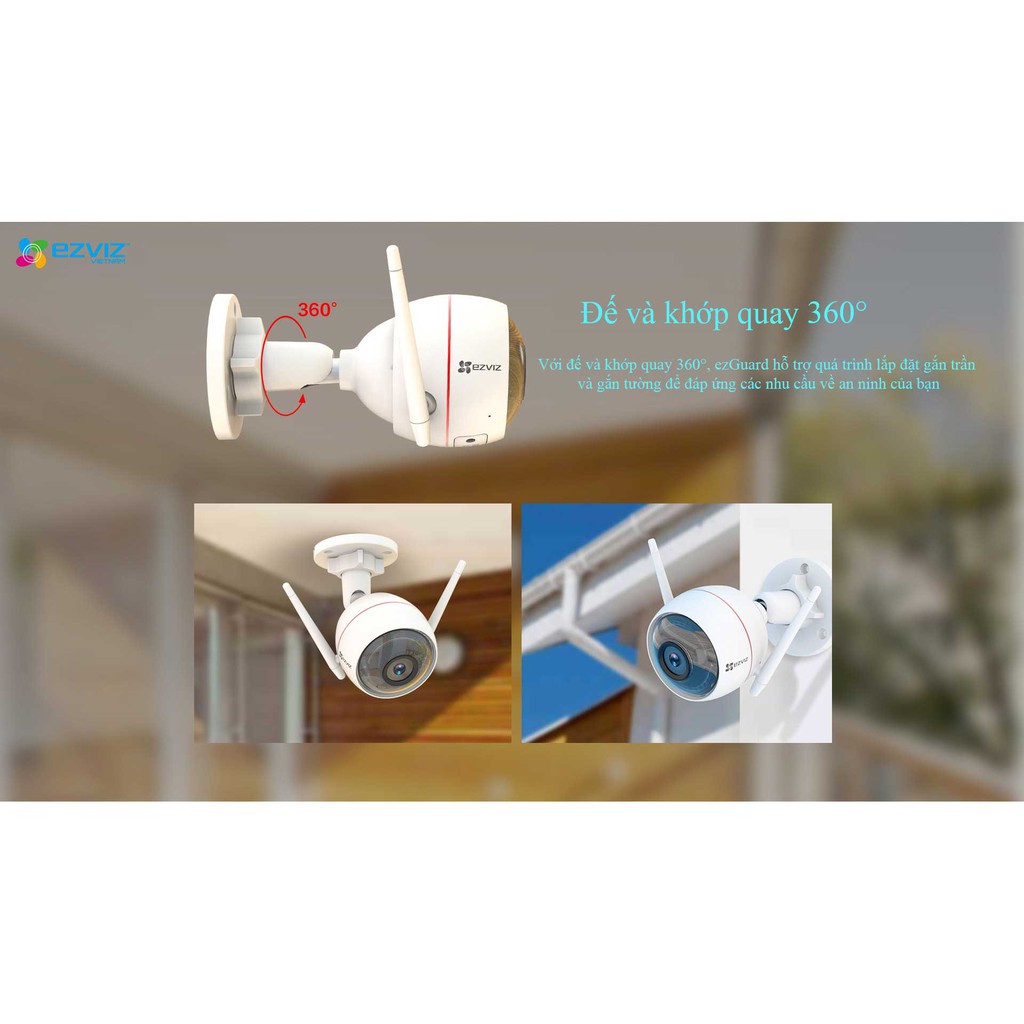 [NPP CHÍNH HÃNG] Camera  Không dây Ip Wifi Ezviz C3W Điều Khiển Bằng Giọng Nói, Điện Thoại, Chuyển Đổi Nhiệt Độ Màu Sắc | BigBuy360 - bigbuy360.vn