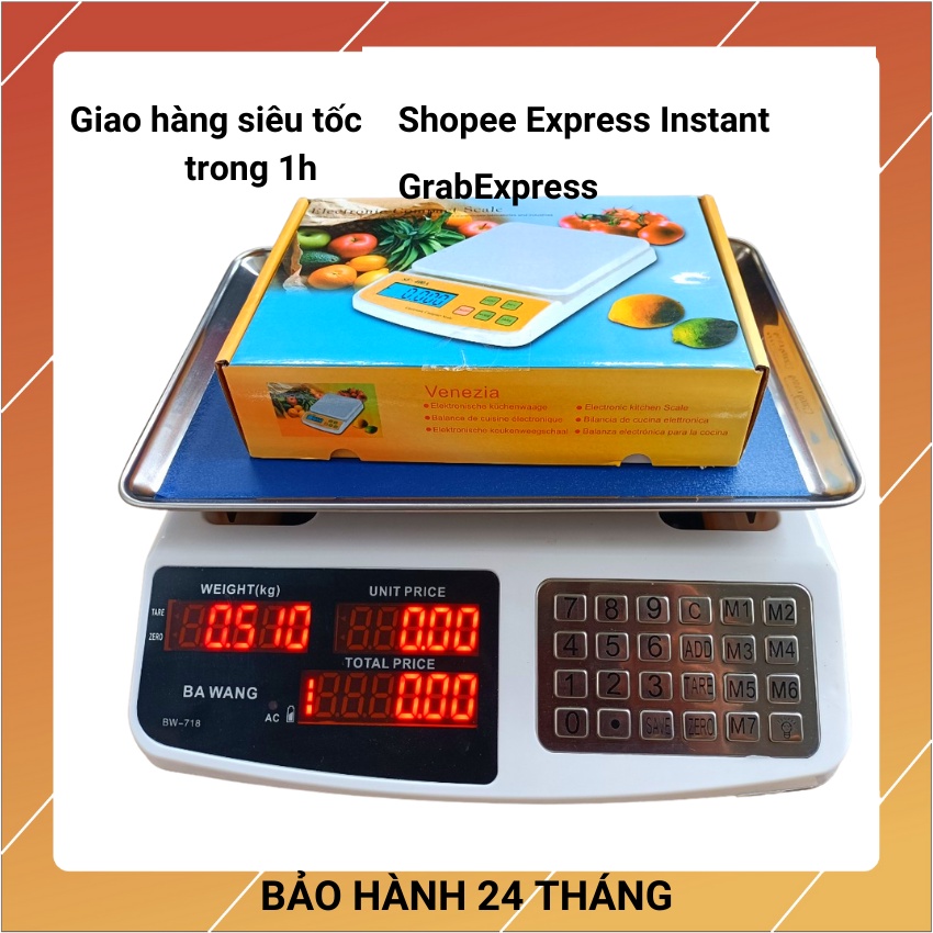 cân tính tiền chống nước BAWANG-718 ( 30kg/5g ) dùng cho cân hải sản ( bảo hành 24 tháng )