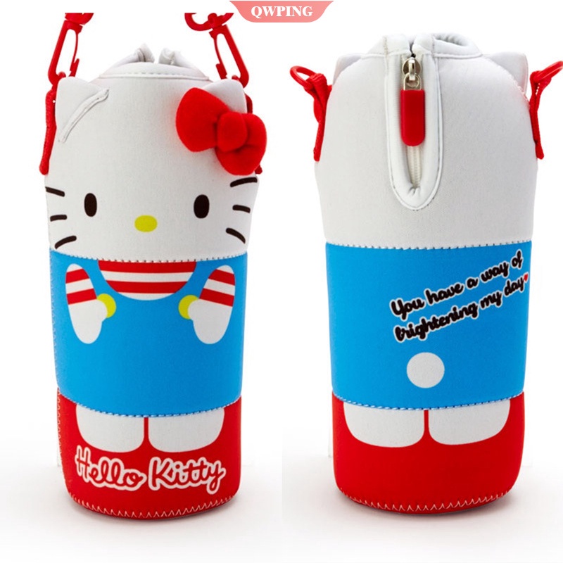 Sanrio Bộ Túi Đeo Vai Đựng Bình Nước Giữ Nhiệt In Họa Tiết Hoạt Hình Cinnamoroll My Melody Mèo Kuromi Dễ Thương
