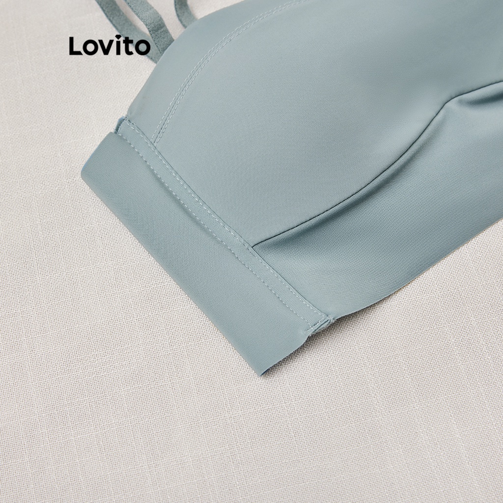 Áo ngực Lovito không gọng không đường may với đệm mút không thể tháo rời L233L078 (màu mơ / đen / xanh dương / trắng)