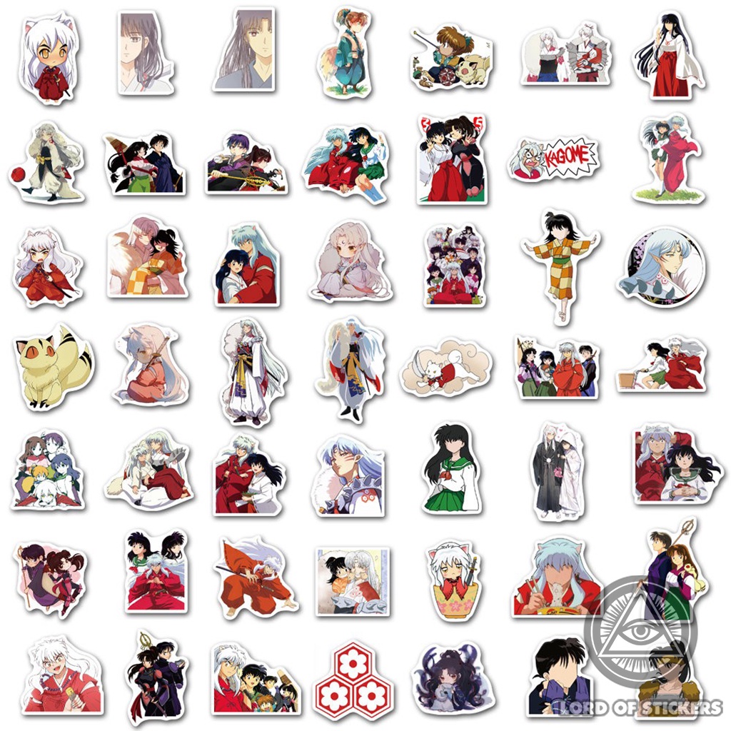 Set 100 Nhãn Dán Inuyasha Anime Manga Sticker Hình Nhân Vật Truyện Tranh Inu Yasha Trang Trí Mũ Bảo Hiểm, Laptop, Sổ