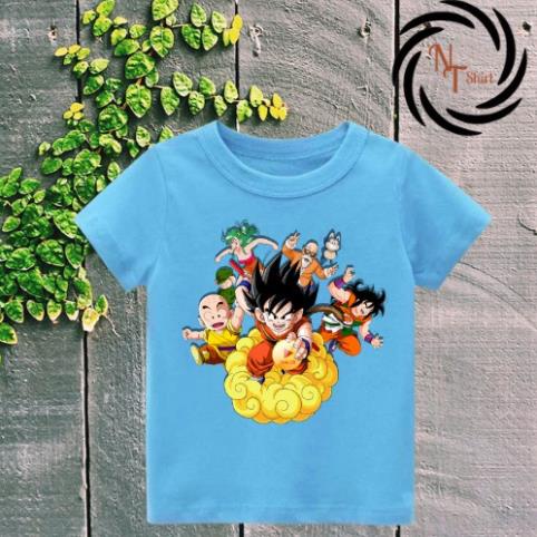 Áo thun bé trai và bé gái, Áo phông trẻ em in hình 7 viên ngọc rồng, Áo cotton mặc mát thoải mái NTShirt
