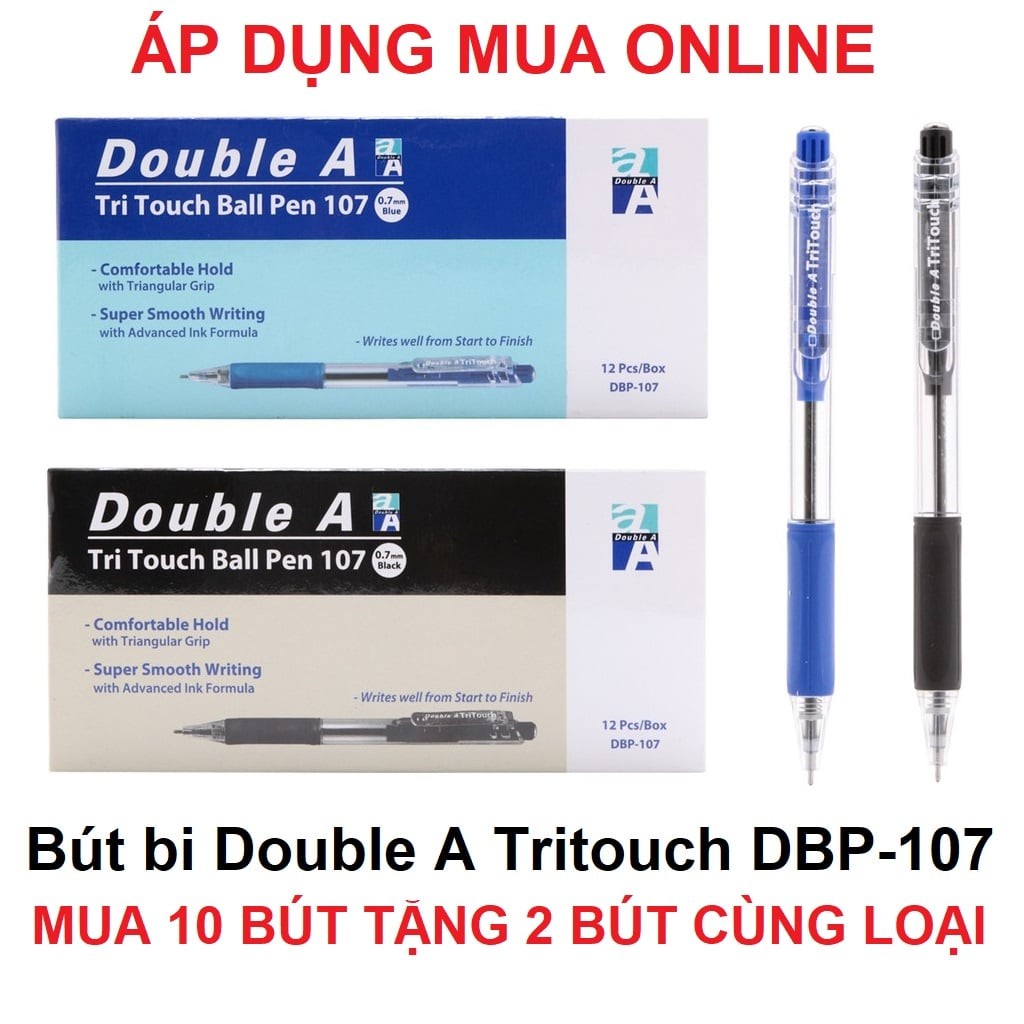 [Mua 10 tặng 2] Bút bi Double A Tritouch DBP-107 0.7mm