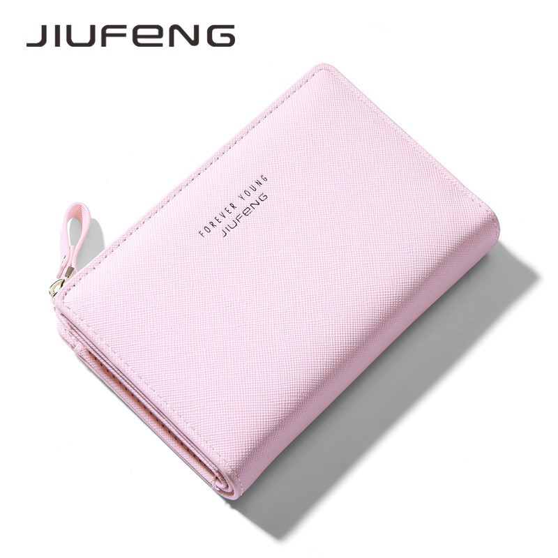 JIUFENG Ví da PU kiểu dáng đơn giản thanh lịch dành cho nữ