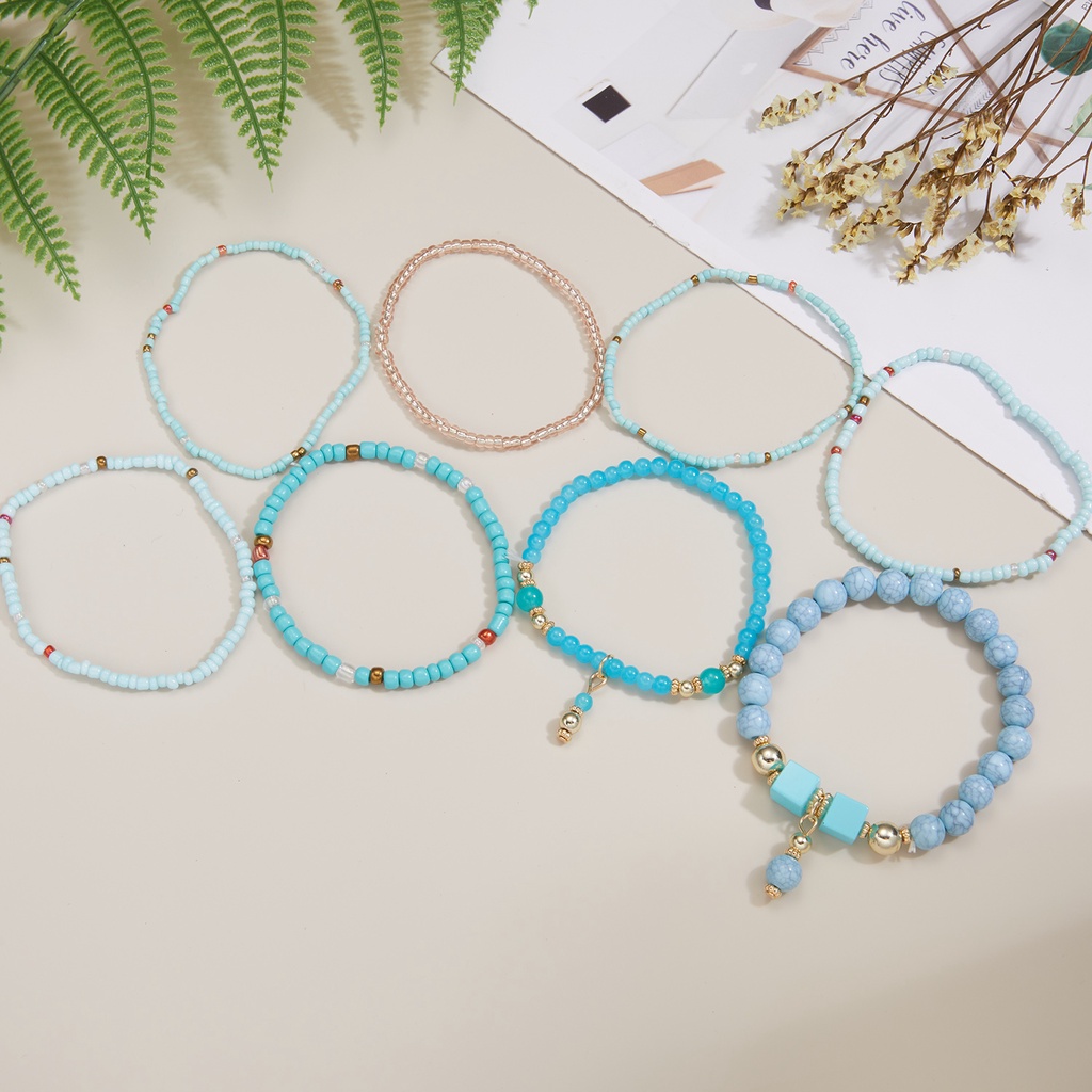 Set 8 vòng đeo tay RINHOO FRIENDSHIP chuỗi hạt phong cách boho thời trang cho nữ