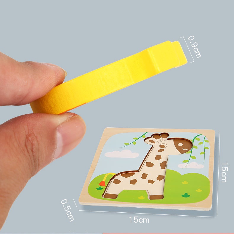 Tranh ghép gỗ 15x15cm chủ đề phương tiện giao thông - Đồ chơi thông minh HKtoys