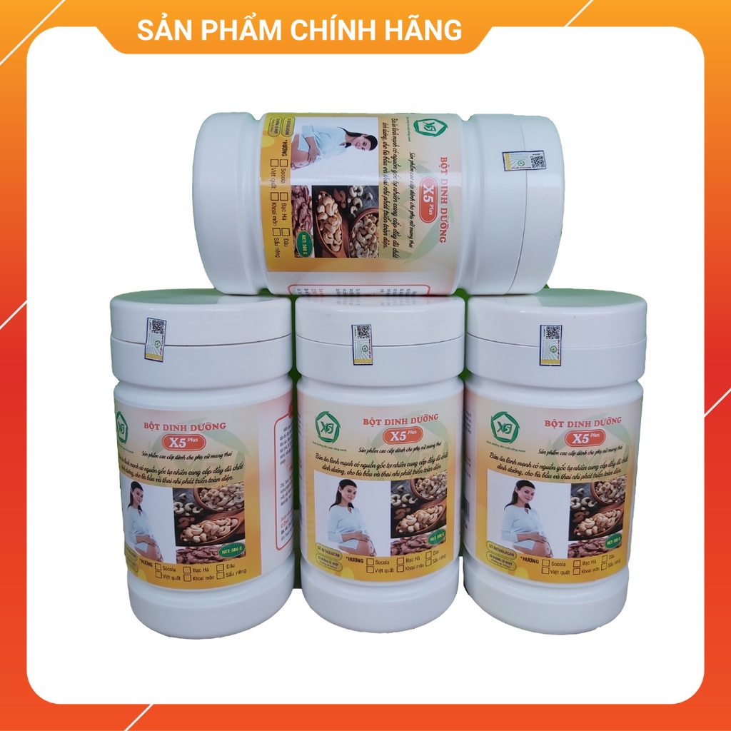 04 Bột dinh dưỡng X5 Plus-dành cho bà bầu gồm các hạt ngũ cốc nảy mầm, bổ sung sữa gầy,đạm đậu nành,óc chó,hạnh nhân,...