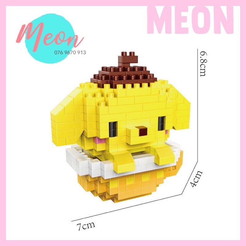 Xếp hình lego Chibi cute - Miniblock kitty, my melody, cinnamoroll, pompompurim chibi